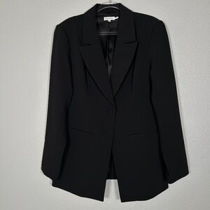 Good American size 4 /XL fitted long blazer black career work wear capsule